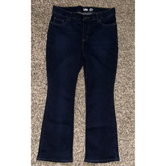 Lee High Rise Slim Fit Boot Cut Women’s 14P Dark  Wash Denim Jeans - Picture 2 of 10